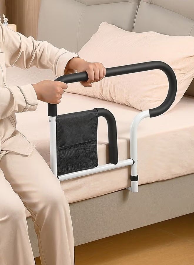 شو وو حاجز أمان للسرير، قضيب دعم جانبي للسرير للكبار وكبار السن وذوي الاحتياجات الخاصة، قابل للتعديل لمنع السقوط، مقبض أمان طويل، حاجز جانبي للسرير، عصا مساعدة. - Image 3